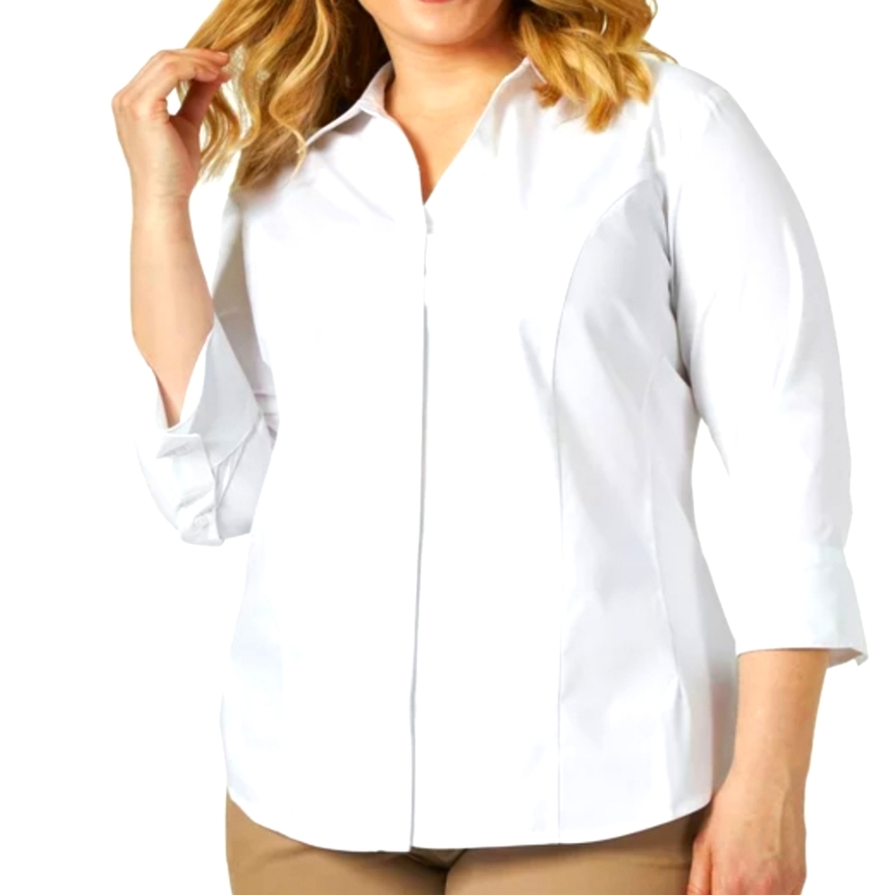 Plus Size White Button Shirt 4X